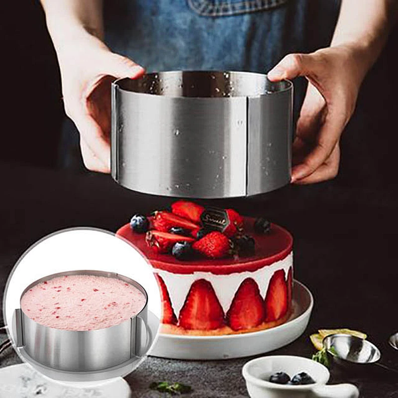 Popular food grade stainless steel   baking tools home use 6-12 inch adjustable cake mould