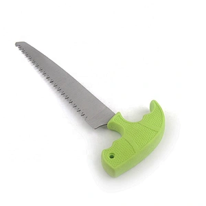 2019 hot selling   green handle  stainless steel wood cutting saws