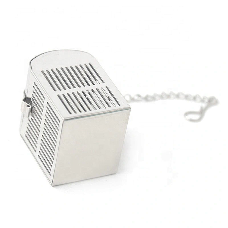 Mini eco-friendly box pattern tea ball strainer stainless steel tea infuser