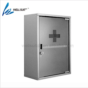 Glass door wall hanging stainless steel medicine chest for home and hospital