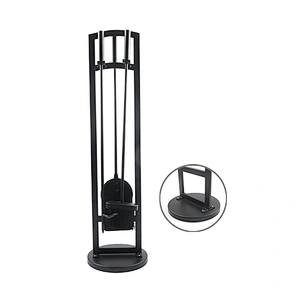 4 Piece Iron Indoor  Fireplace Tools Set With Holder