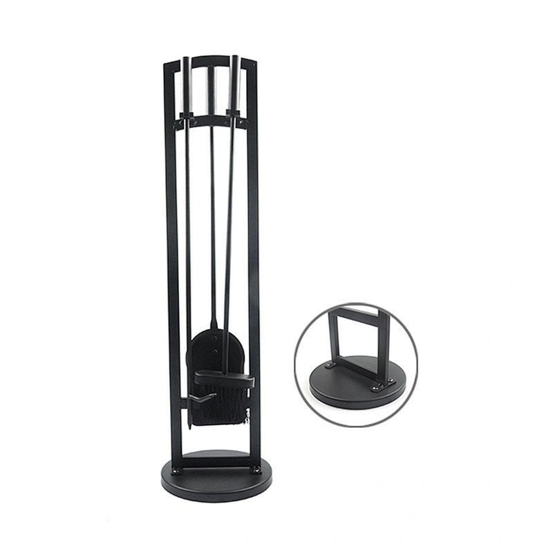 4 Piece Iron Indoor  Fireplace Tools Set With Holder