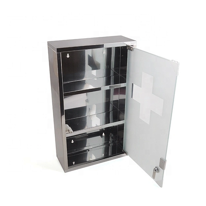 Home use bathroom wall mounted medicine storage box cross medicine cabinet for pharmacy
