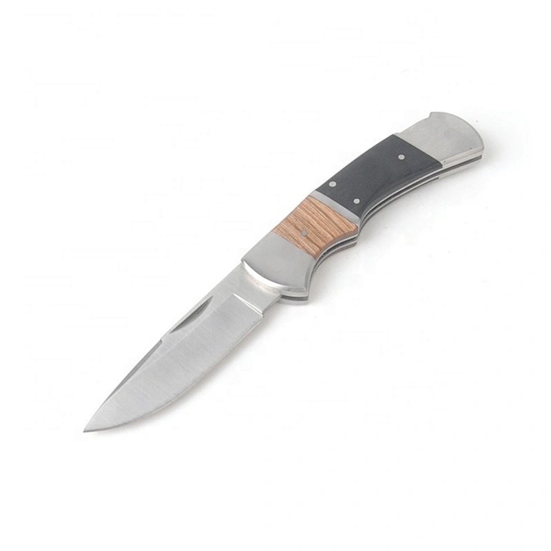 Professional best selling custom logo stainless steel wood handle pocket knife