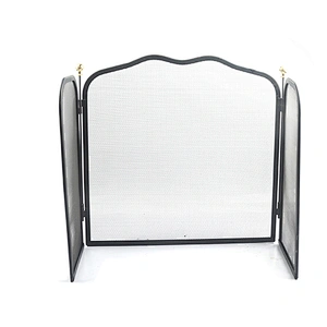 Wholesale Home And Garden Simple Design Black Metal Thick Mesh Fireplace Safety Screen