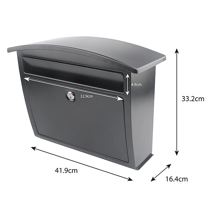 Mailbox Metal Outdoor Wall Mounted Garden Black Coating Mailbox