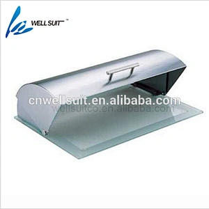 Unique design roll top stainless steel bread box bread bin metal