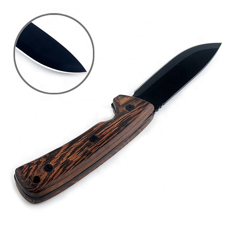 Protective Coating 3Cr13 Stainless Steel Blade Hunting Knife for Outdoor Survival