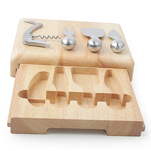 Wooden Cheese set cutting board  Cheese Knife 4pcs Set