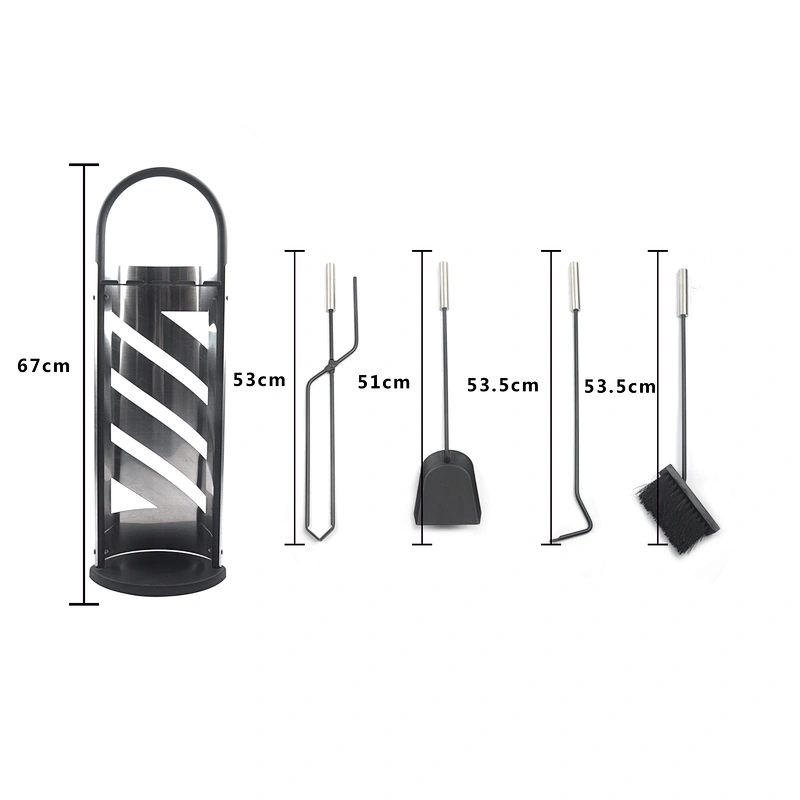 Outdoor garden Wrought  black  Iron fireplace accessories Set
