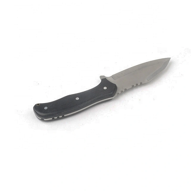 Professional camping survival outdoor knife with nylon sheath