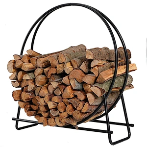 Firewood rack Firewood Log Rack Hoop Tubular Steel Wood Storage Holder for Indoor & Outdoor 40Inch