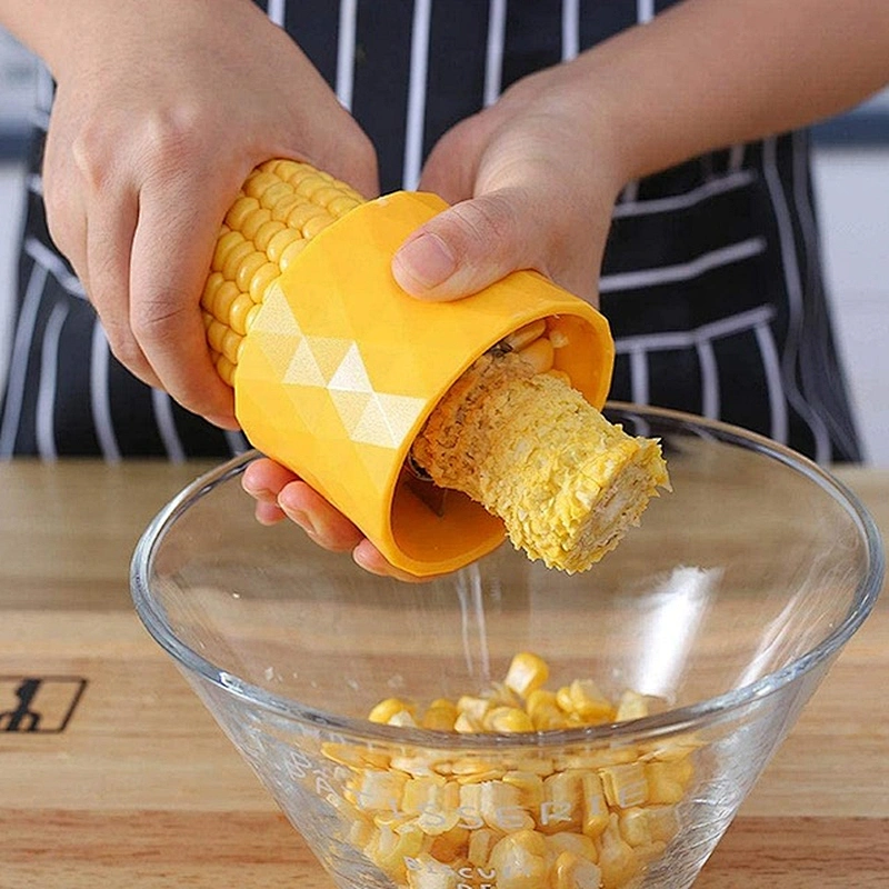 Corn Stripper,Manual Shucker Tool  Holder Stripping Cutter & Remover Grater  Kernel Remover Ginger
