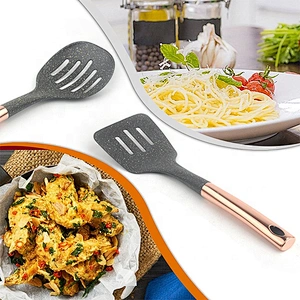 Good quality food grade nylon cookware utensil set with cooper plating handle