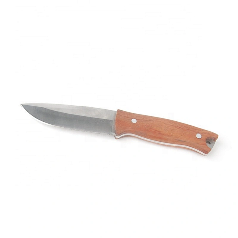 Full Tang Stainless Steel Blade Outdoor Camping Survival Knife with wood handle