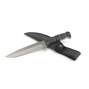 Full Tang Stainless Steel Blade Nylon Fiber Handle Survival Hunting Knife with Sheath