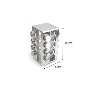 stainless steel revolving frame suit and glass seasoning bottle