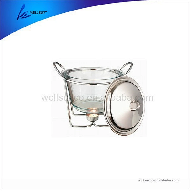 food grade glass cooking pot with stainless steel lid smorgasbord tray
