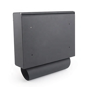 Apartment outdoor wall mounted waterproof black powder coating mailbox  with window