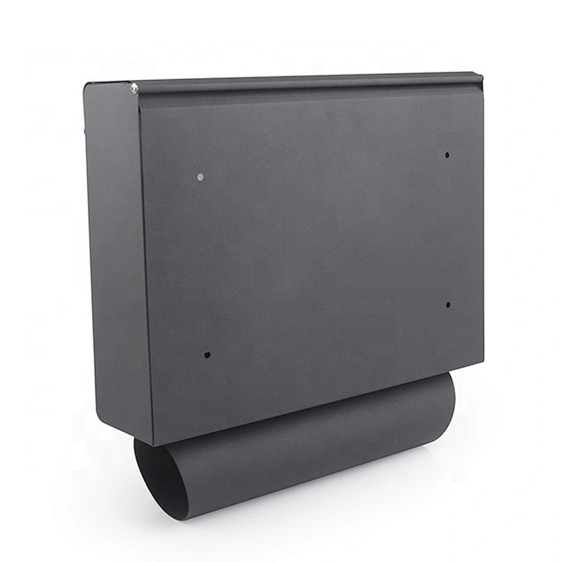 Apartment outdoor wall mounted waterproof black powder coating mailbox  with window