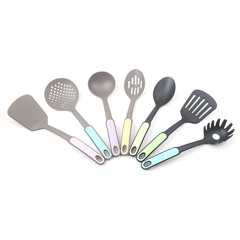 Wholesale cooking tools TPR handle non-stick cookware kitchen accessories 7pcs nylon kitchen utensils set