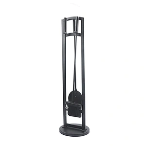 4 Piece Iron Indoor  Fireplace Tools Set With Holder