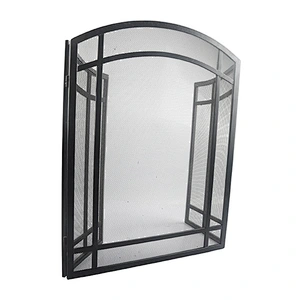 Classic flowery fireplace tools screens with coating 3 panels screen baby safe and easy handle