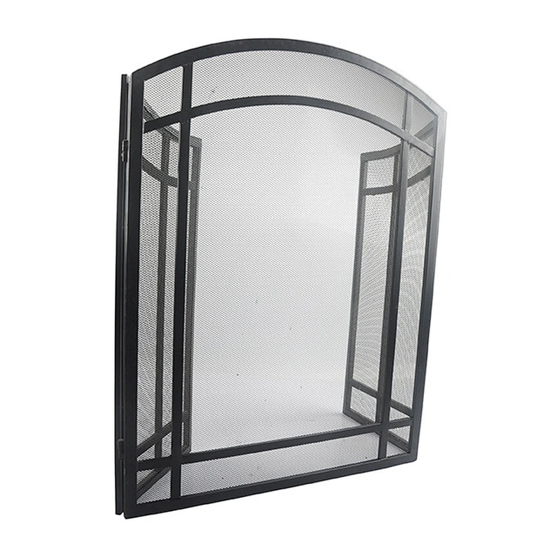 Classic flowery fireplace tools screens with coating 3 panels screen baby safe and easy handle