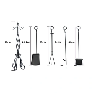 Fireplace accessories  black coating outdoor fireplace tools out door set for garden