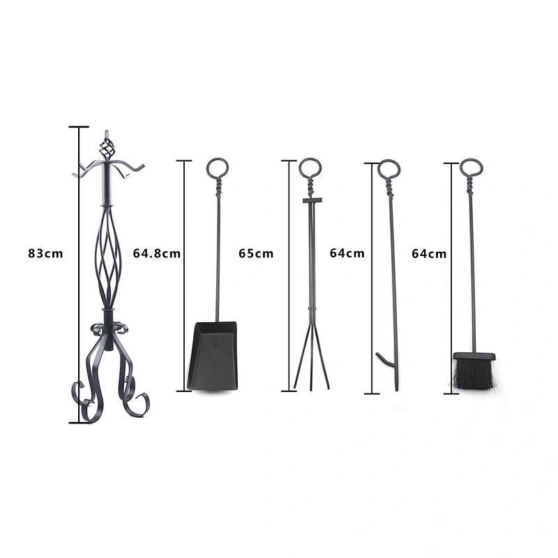 Fireplace accessories  black coating outdoor fireplace tools out door set for garden