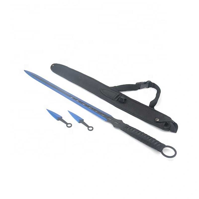 Colorful Titanium Coating 3 pcs  Stainless Steel Blade Knife  set with sheath