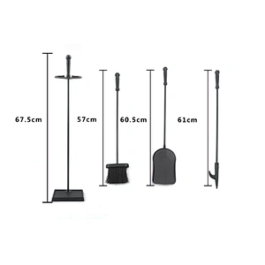 Black coating fireplace accessories  iron indoor metal fireplace tool set for garden