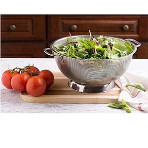 Stainless steel colonder durable strainer with handle big size fruit basket
