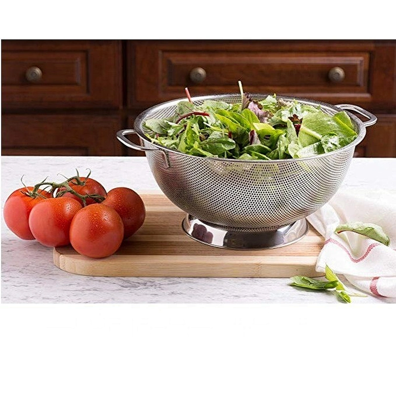 Stainless steel colonder durable strainer with handle big size fruit basket