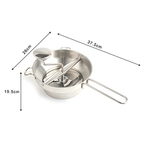 High quality kitchen accessories cheap durable easy clean stainless steel vegetable potato manual food mill with discs