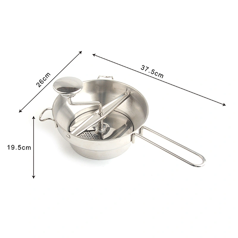 High quality kitchen accessories cheap durable easy clean stainless steel vegetable potato manual food mill with discs