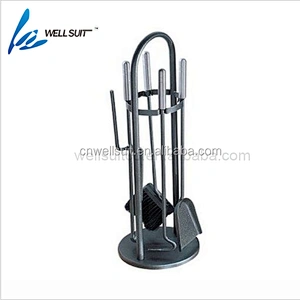 5pcs iron cast fire companion set 5 Pieces with Poker, Tongs, Shovel and Brush