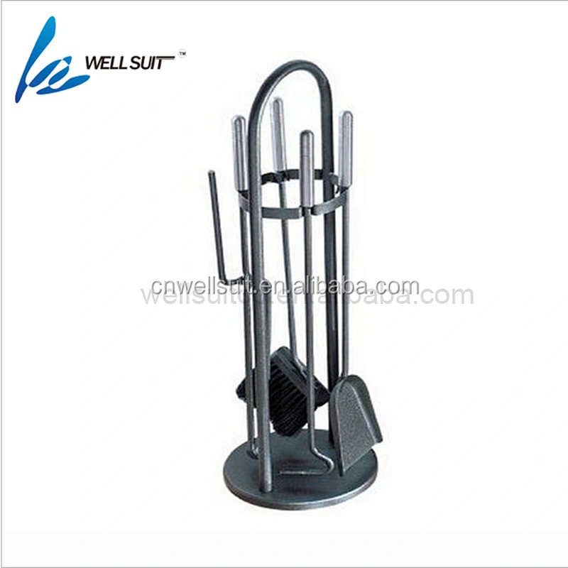 5pcs iron cast fire companion set 5 Pieces with Poker, Tongs, Shovel and Brush