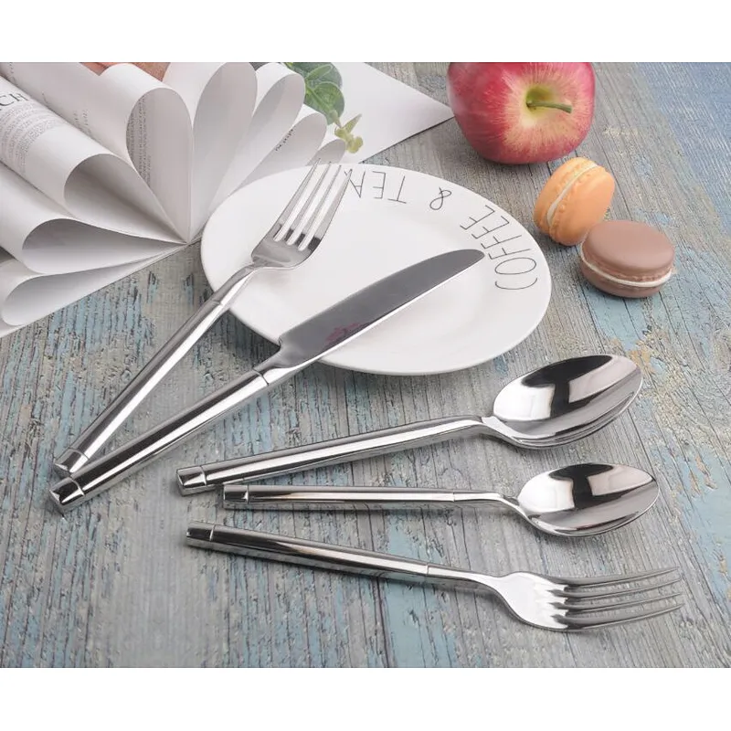 Western French Style Luxury Cutlery Set, Mirror polish Fork Knife Sets Hotel Restaurant Cutlery ser, Rose Gold Black Flatware
