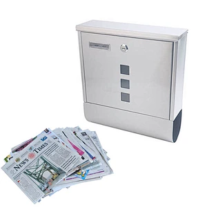 Stainless steel Waterproof  High Security Steel Locking Wall Mounted Mailbox-Office Comment Letter Deposit, Drop Box