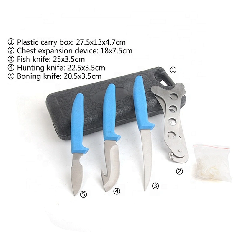Outdoor Camping Hunting Fishing Mulit Tools Knife Set with Carry Case