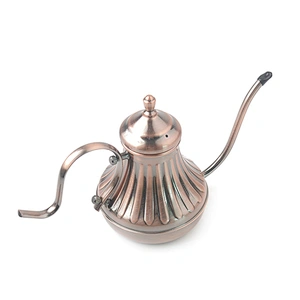 Hand Drip Coffee Gooseneck Spout Drip Pot Copper antique color Stainless Steel Teapot Coffee Drip Pot