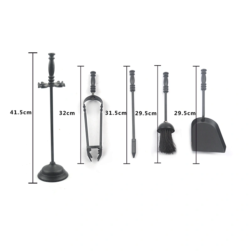 5-Piece Iron Metal Indoor Outdoor Fireplace Tools Set