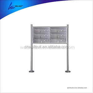 Hot sell stainless steel standing mailbox with lock and newspaper holder garden mailbox