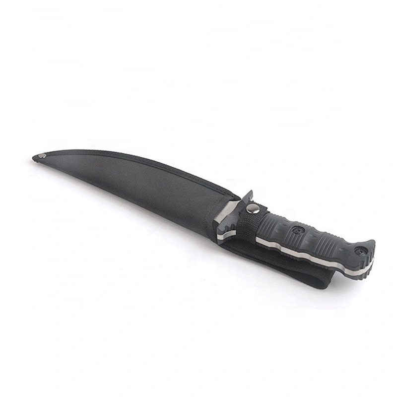 Full Tang Stainless Steel Blade Nylon Fiber Handle Survival Hunting Knife with Sheath