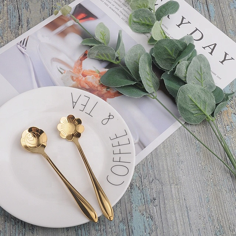 popular new design food grade  stainless steel with copper plating  tea spoon