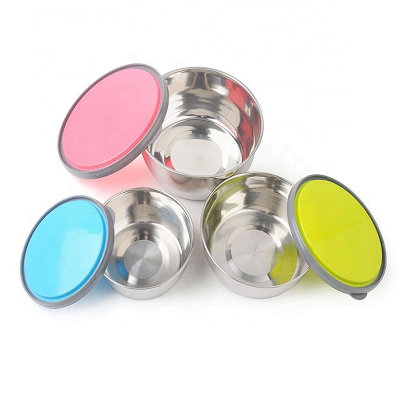 3Pcs set food container salad bowl disposable stainless steel mini fresh box