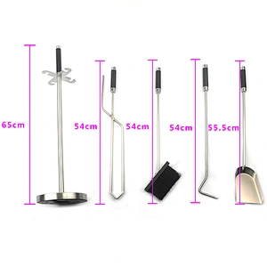 4 Piece Stainless Steel  Fireplace Tool Set