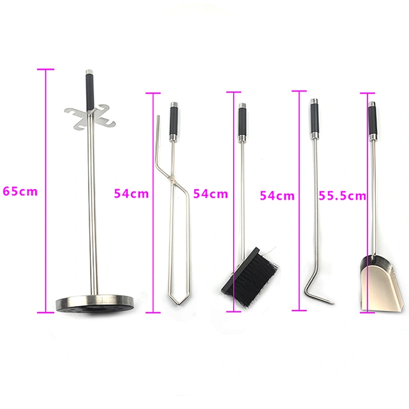4 Piece Stainless Steel  Fireplace Tool Set