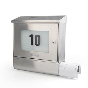 stainless steel cold-rolled sheets with painting lockable wall mounted solar mailbox letterbox postbox with house number